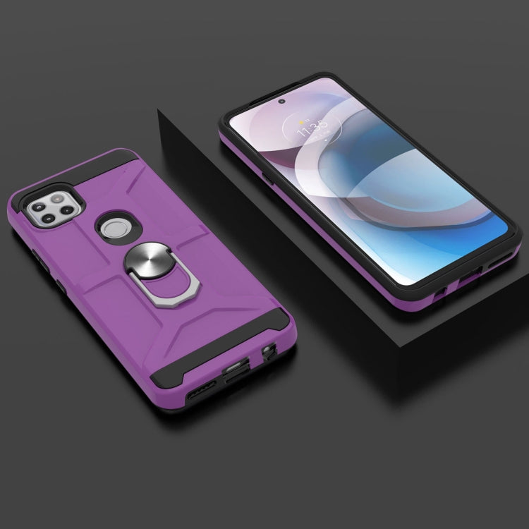For Motorola Moto G 5G / One 5G Ace War-god Armor TPU + PC Shockproof Magnetic Protective Case with Ring Holder
