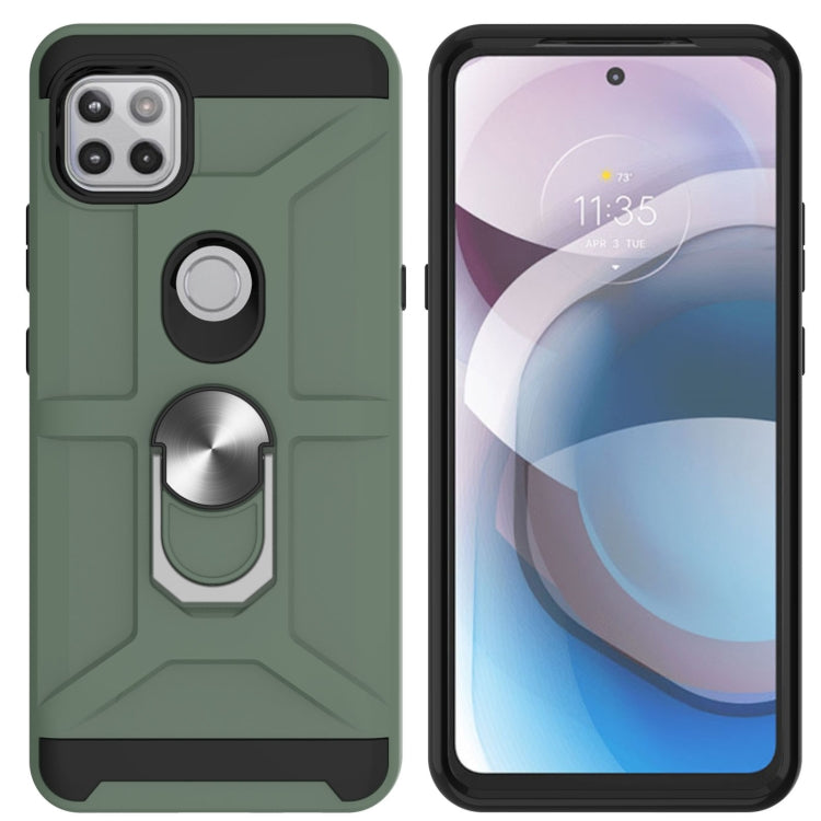 For Motorola Moto G 5G / One 5G Ace War-god Armor TPU + PC Shockproof Magnetic Protective Case with Ring Holder