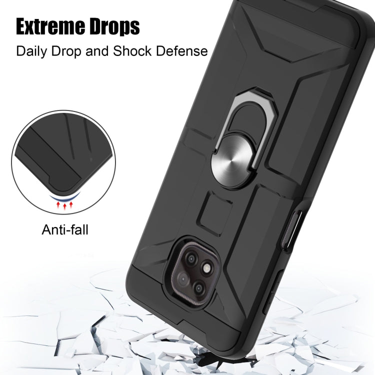 For Motorola Moto G Power 2021 War-god Armor TPU + PC Shockproof Magnetic Protective Case with Ring Holder