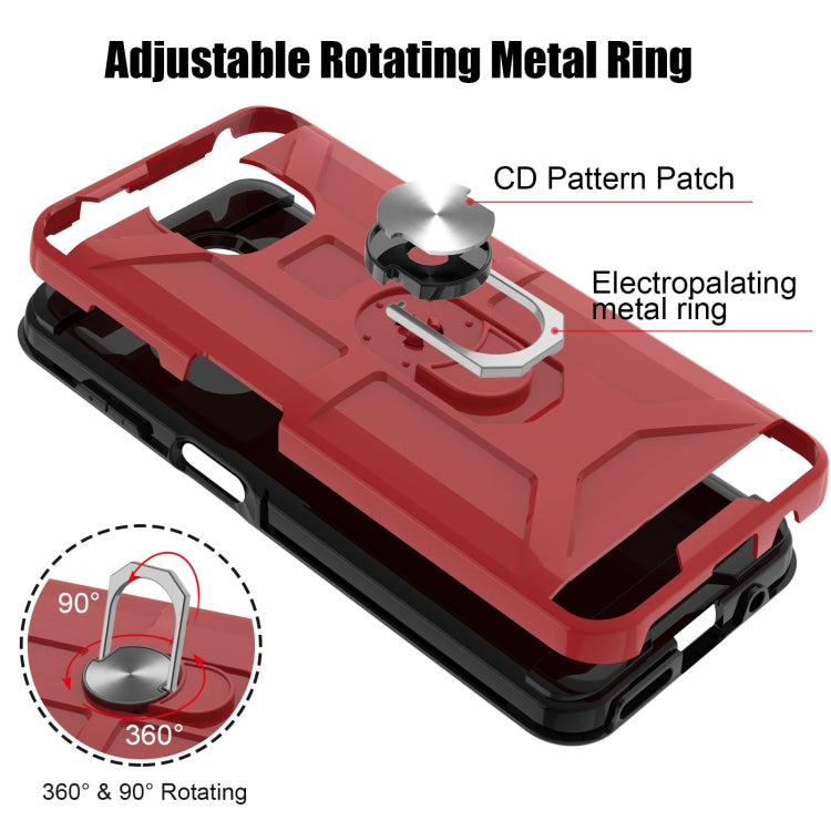 For Motorola Moto G Power 2021 War-god Armor TPU + PC Shockproof Magnetic Protective Case with Ring Holder