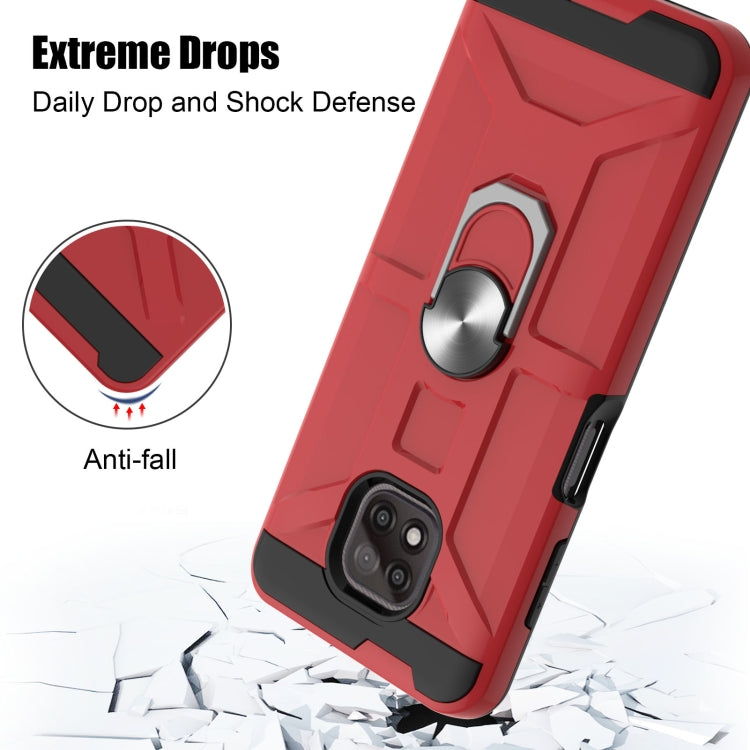 For Motorola Moto G Power 2021 War-god Armor TPU + PC Shockproof Magnetic Protective Case with Ring Holder