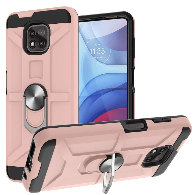 For Motorola Moto G Power 2021 War-god Armor TPU + PC Shockproof Magnetic Protective Case with Ring Holder
