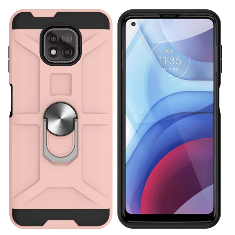 For Motorola Moto G Power 2021 War-god Armor TPU + PC Shockproof Magnetic Protective Case with Ring Holder