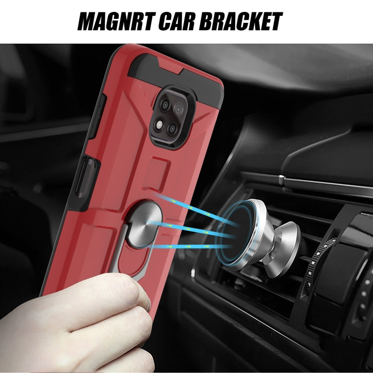 For Motorola Moto G Power 2021 War-god Armor TPU + PC Shockproof Magnetic Protective Case with Ring Holder