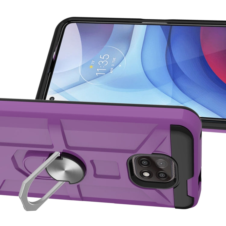 For Motorola Moto G Power 2021 War-god Armor TPU + PC Shockproof Magnetic Protective Case with Ring Holder