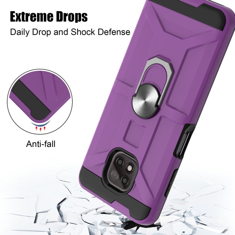 For Motorola Moto G Power 2021 War-god Armor TPU + PC Shockproof Magnetic Protective Case with Ring Holder