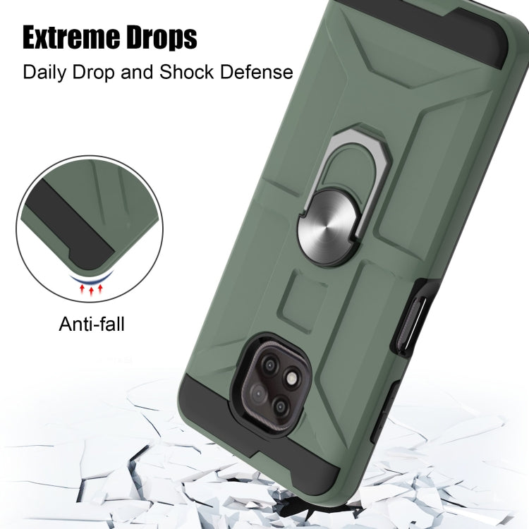 For Motorola Moto G Power 2021 War-god Armor TPU + PC Shockproof Magnetic Protective Case with Ring Holder