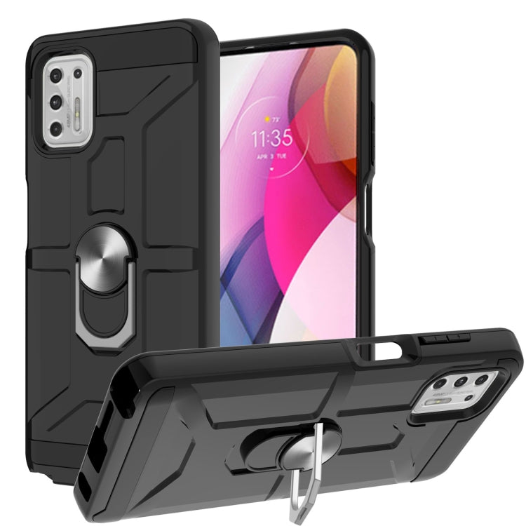 For Motorola Moto G Stylus 2021 War-god Armor TPU + PC Shockproof Magnetic Protective Case with Ring Holder