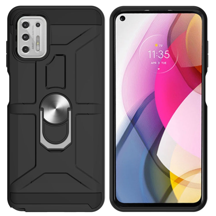 For Motorola Moto G Stylus 2021 War-god Armor TPU + PC Shockproof Magnetic Protective Case with Ring Holder
