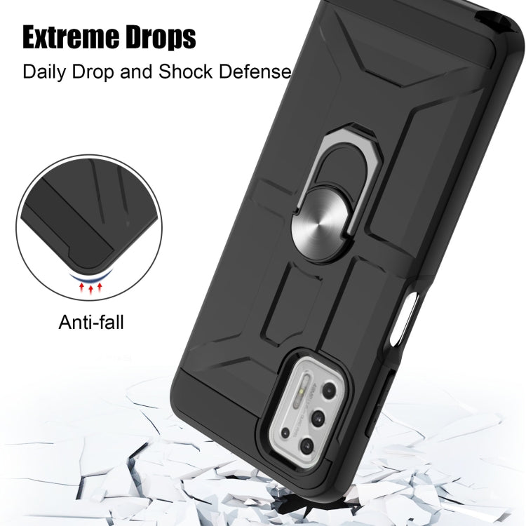 For Motorola Moto G Stylus 2021 War-god Armor TPU + PC Shockproof Magnetic Protective Case with Ring Holder