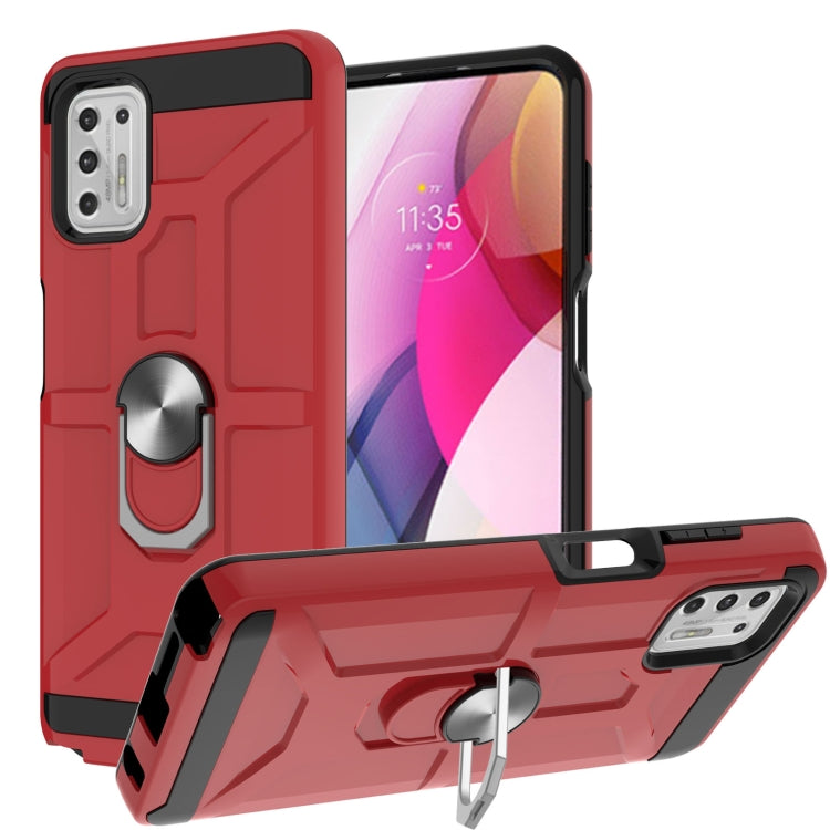For Motorola Moto G Stylus 2021 War-god Armor TPU + PC Shockproof Magnetic Protective Case with Ring Holder