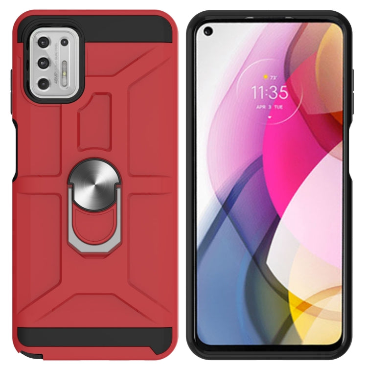 For Motorola Moto G Stylus 2021 War-god Armor TPU + PC Shockproof Magnetic Protective Case with Ring Holder