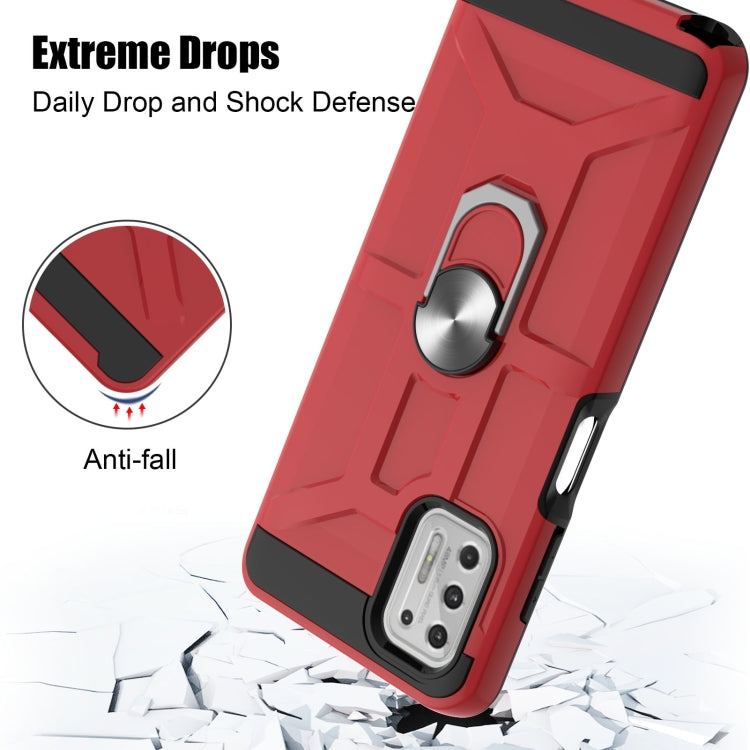 For Motorola Moto G Stylus 2021 War-god Armor TPU + PC Shockproof Magnetic Protective Case with Ring Holder