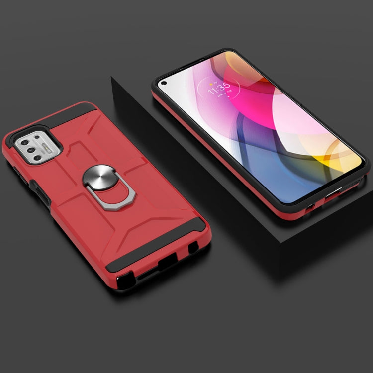 For Motorola Moto G Stylus 2021 War-god Armor TPU + PC Shockproof Magnetic Protective Case with Ring Holder