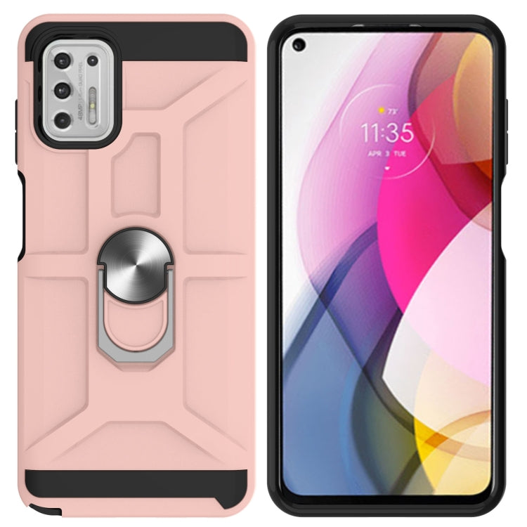 For Motorola Moto G Stylus 2021 War-god Armor TPU + PC Shockproof Magnetic Protective Case with Ring Holder