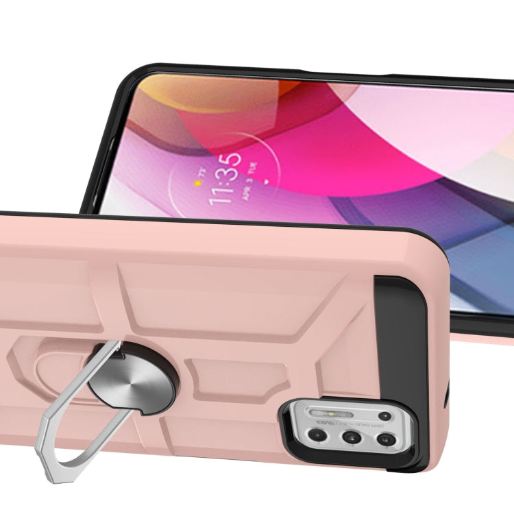 For Motorola Moto G Stylus 2021 War-god Armor TPU + PC Shockproof Magnetic Protective Case with Ring Holder