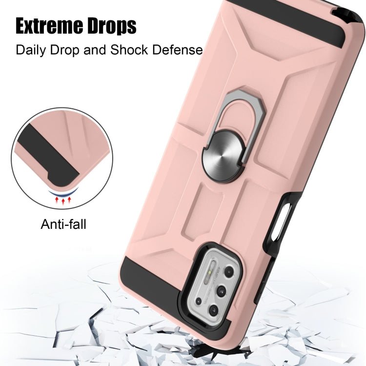 For Motorola Moto G Stylus 2021 War-god Armor TPU + PC Shockproof Magnetic Protective Case with Ring Holder