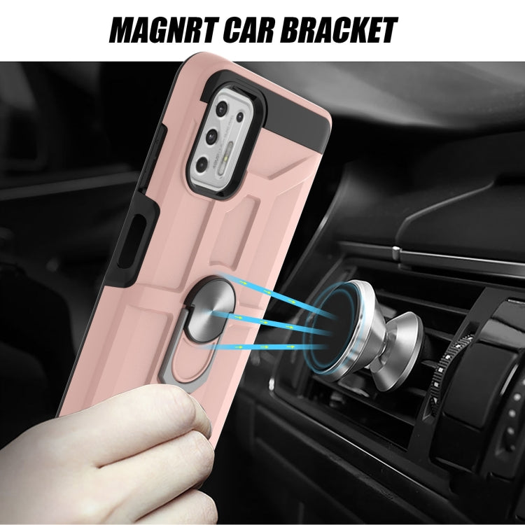 For Motorola Moto G Stylus 2021 War-god Armor TPU + PC Shockproof Magnetic Protective Case with Ring Holder