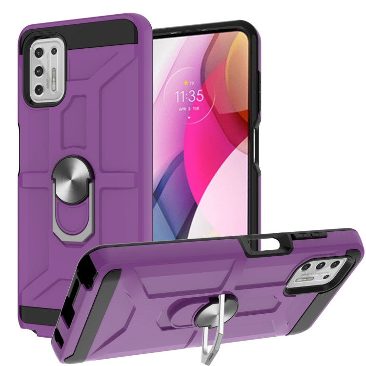 For Motorola Moto G Stylus 2021 War-god Armor TPU + PC Shockproof Magnetic Protective Case with Ring Holder