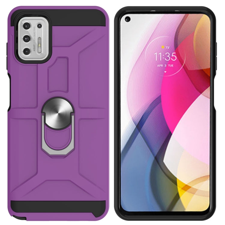 For Motorola Moto G Stylus 2021 War-god Armor TPU + PC Shockproof Magnetic Protective Case with Ring Holder