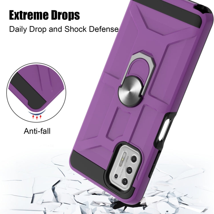 For Motorola Moto G Stylus 2021 War-god Armor TPU + PC Shockproof Magnetic Protective Case with Ring Holder