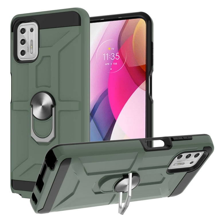 For Motorola Moto G Stylus 2021 War-god Armor TPU + PC Shockproof Magnetic Protective Case with Ring Holder
