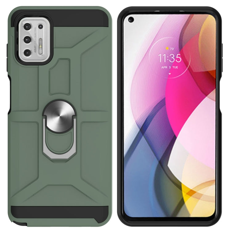 For Motorola Moto G Stylus 2021 War-god Armor TPU + PC Shockproof Magnetic Protective Case with Ring Holder