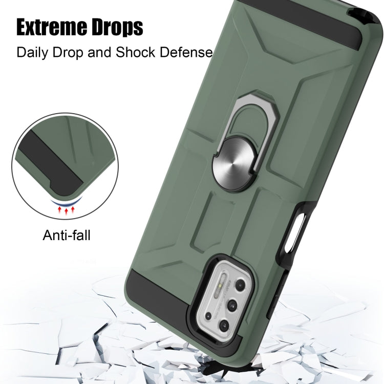 For Motorola Moto G Stylus 2021 War-god Armor TPU + PC Shockproof Magnetic Protective Case with Ring Holder