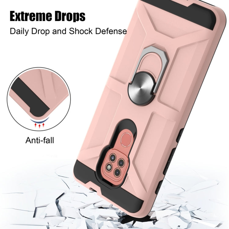 For Motorola Moto G9/G9 Play/E7 Plus War-god Armor TPU + PC Shockproof Magnetic Protective Case with Ring Holder