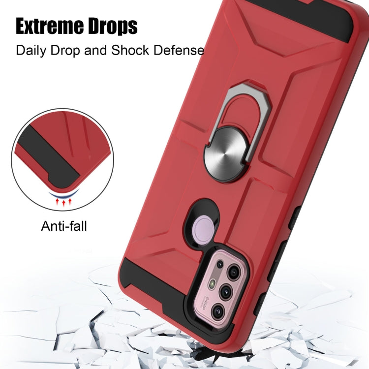 For Motorola Moto G10 / G30 War-god Armor TPU + PC Shockproof Magnetic Protective Case with Ring Holder