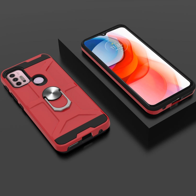 For Motorola Moto G10 / G30 War-god Armor TPU + PC Shockproof Magnetic Protective Case with Ring Holder