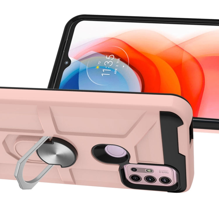 For Motorola Moto G10 / G30 War-god Armor TPU + PC Shockproof Magnetic Protective Case with Ring Holder