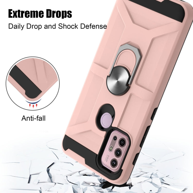For Motorola Moto G10 / G30 War-god Armor TPU + PC Shockproof Magnetic Protective Case with Ring Holder