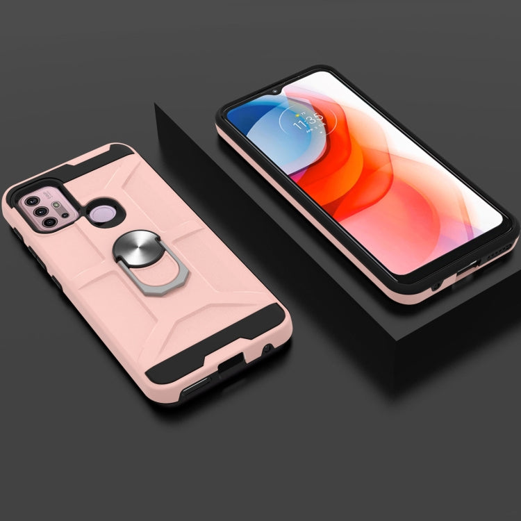For Motorola Moto G10 / G30 War-god Armor TPU + PC Shockproof Magnetic Protective Case with Ring Holder