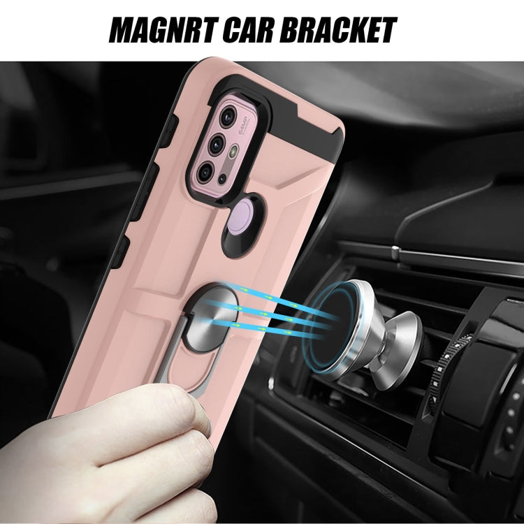 For Motorola Moto G10 / G30 War-god Armor TPU + PC Shockproof Magnetic Protective Case with Ring Holder