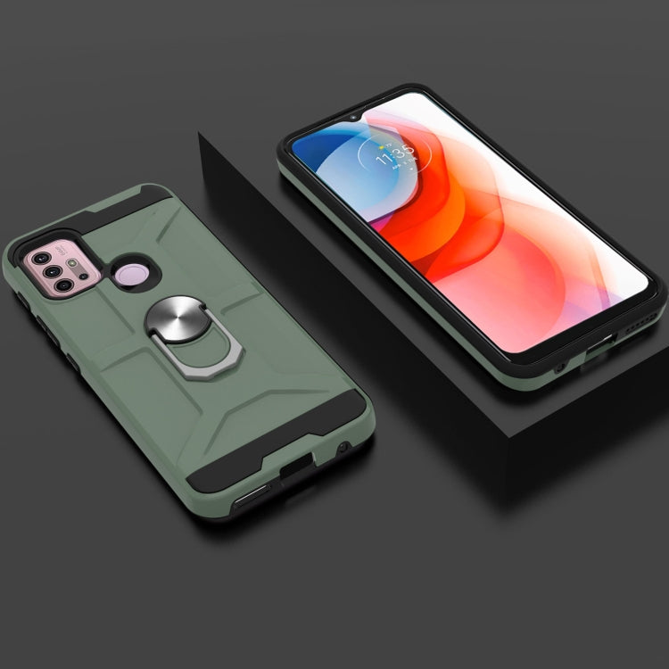 For Motorola Moto G10 / G30 War-god Armor TPU + PC Shockproof Magnetic Protective Case with Ring Holder