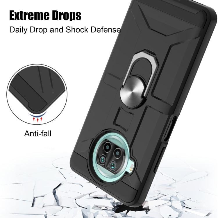 For Xiaomi Mi 10T Lite 5G / Poco X3 / X3 NFC War-god Armor TPU + PC Shockproof Magnetic Protective Case with Ring Holder