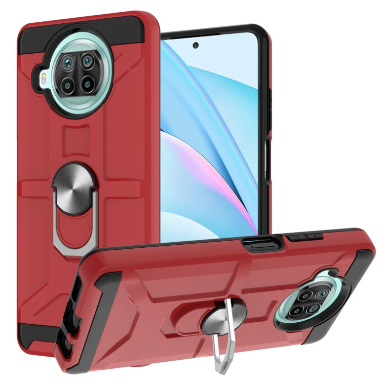 For Xiaomi Mi 10T Lite 5G / Poco X3 / X3 NFC War-god Armor TPU + PC Shockproof Magnetic Protective Case with Ring Holder