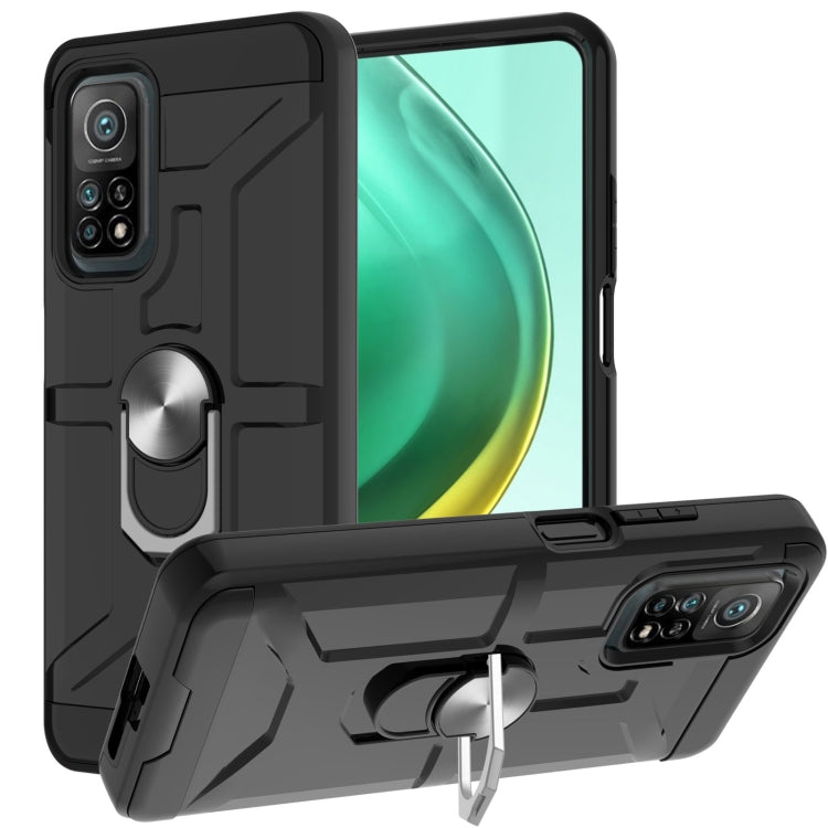 For Xiaomi Mi 10T/ 10T Pro / Redmi K30S War-god Armor TPU + PC Shockproof Magnetic Protective Case with Ring Holder