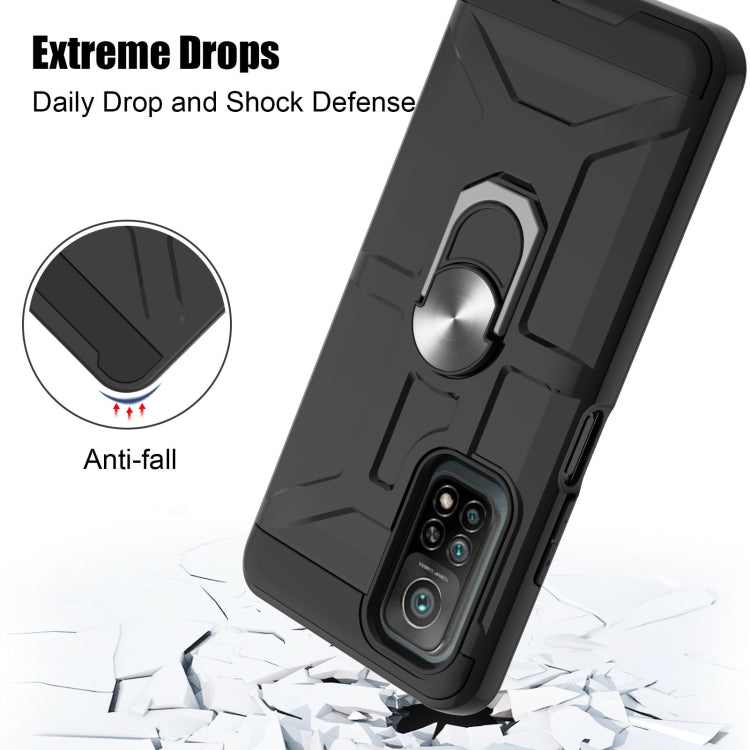 For Xiaomi Mi 10T/ 10T Pro / Redmi K30S War-god Armor TPU + PC Shockproof Magnetic Protective Case with Ring Holder