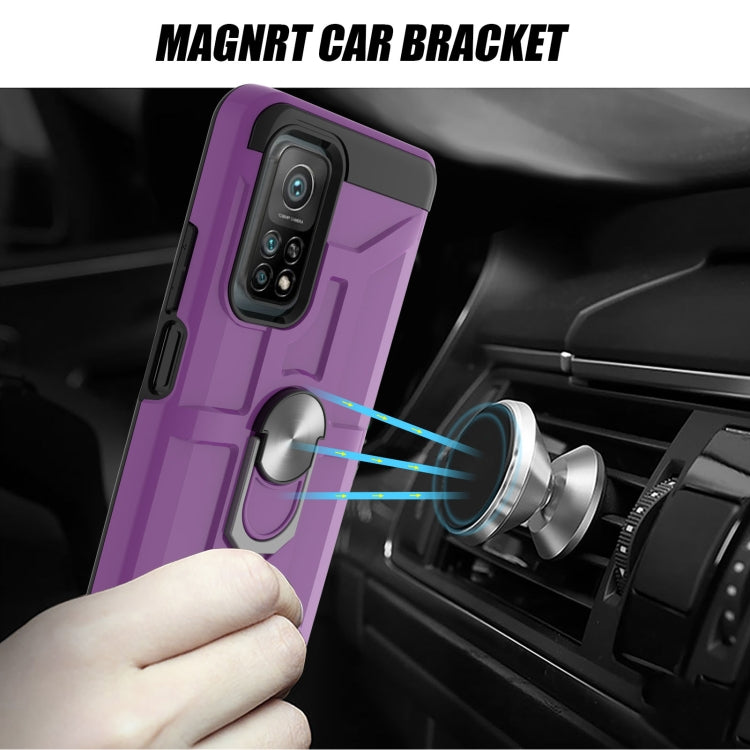 For Xiaomi Mi 10T/ 10T Pro / Redmi K30S War-god Armor TPU + PC Shockproof Magnetic Protective Case with Ring Holder