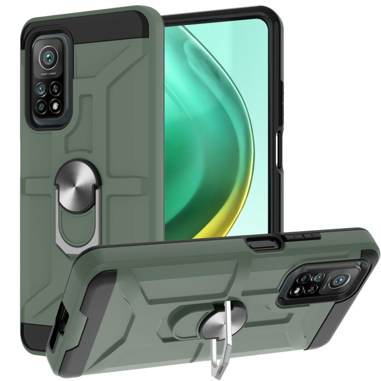 For Xiaomi Mi 10T/ 10T Pro / Redmi K30S War-god Armor TPU + PC Shockproof Magnetic Protective Case with Ring Holder