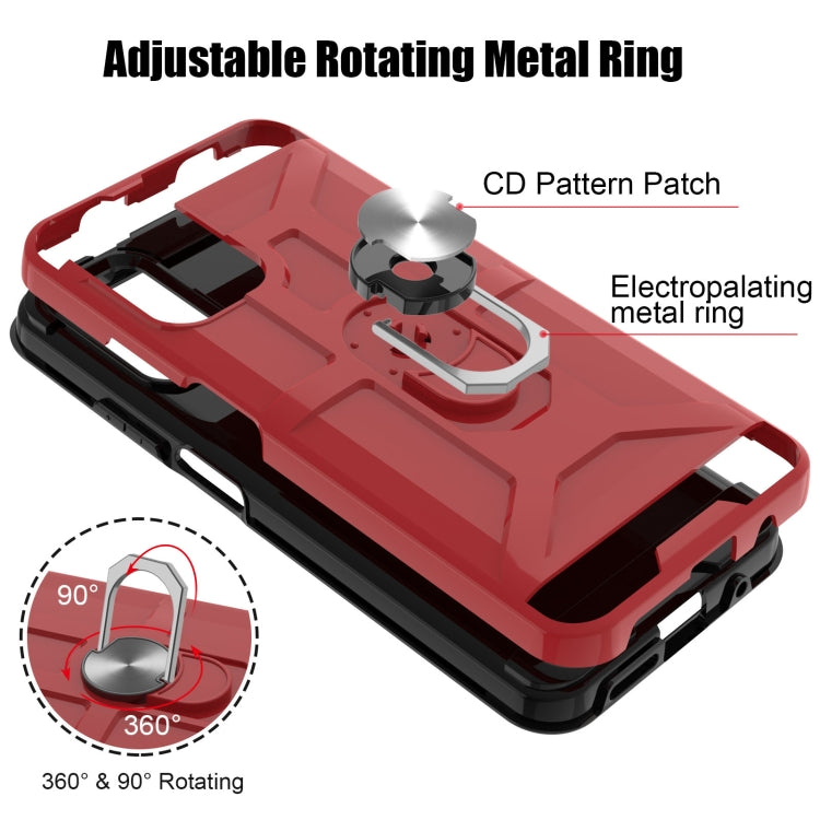 For Xiaomi Redmi 9 Power / Note 9 4G / Poco M3 War-god Armor TPU + PC Shockproof Magnetic Protective Case with Ring Holder