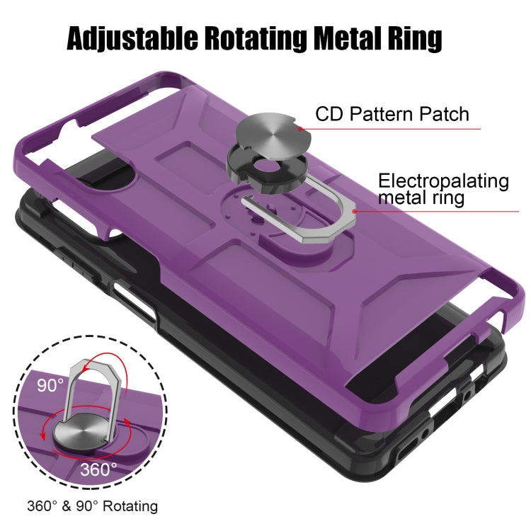 For Samsung Galaxy A02 / M02 War-god Armor TPU + PC Shockproof Magnetic Protective Case with Ring Holder