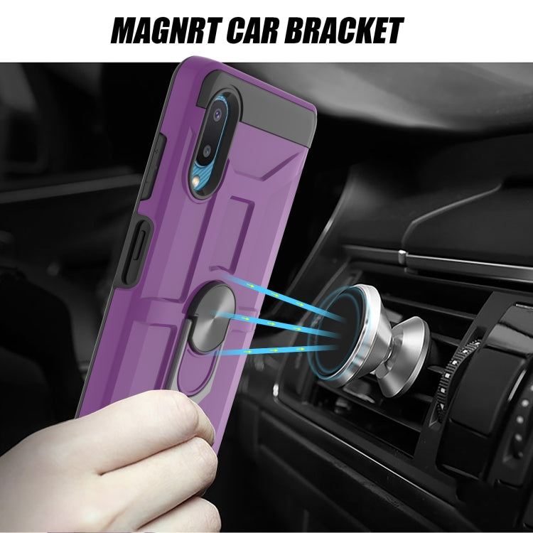 For Samsung Galaxy A02 / M02 War-god Armor TPU + PC Shockproof Magnetic Protective Case with Ring Holder