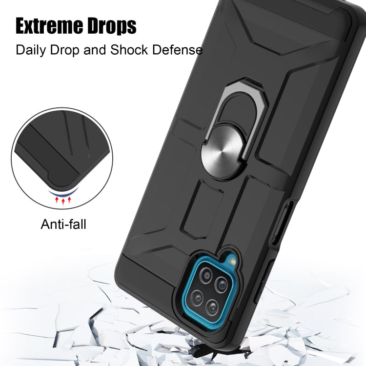 For Samsung Galaxy A12 5G War-god Armor TPU + PC Shockproof Magnetic Protective Case with Ring Holder
