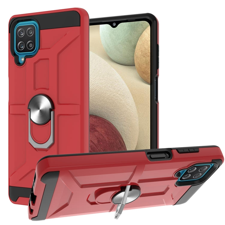 For Samsung Galaxy A12 5G War-god Armor TPU + PC Shockproof Magnetic Protective Case with Ring Holder