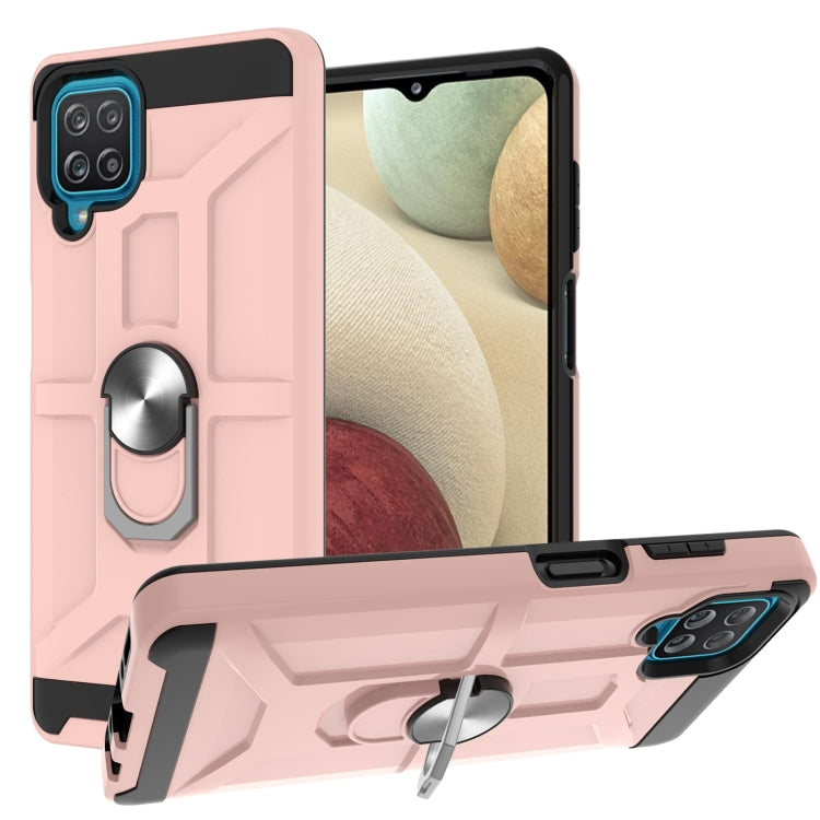 For Samsung Galaxy A12 5G War-god Armor TPU + PC Shockproof Magnetic Protective Case with Ring Holder