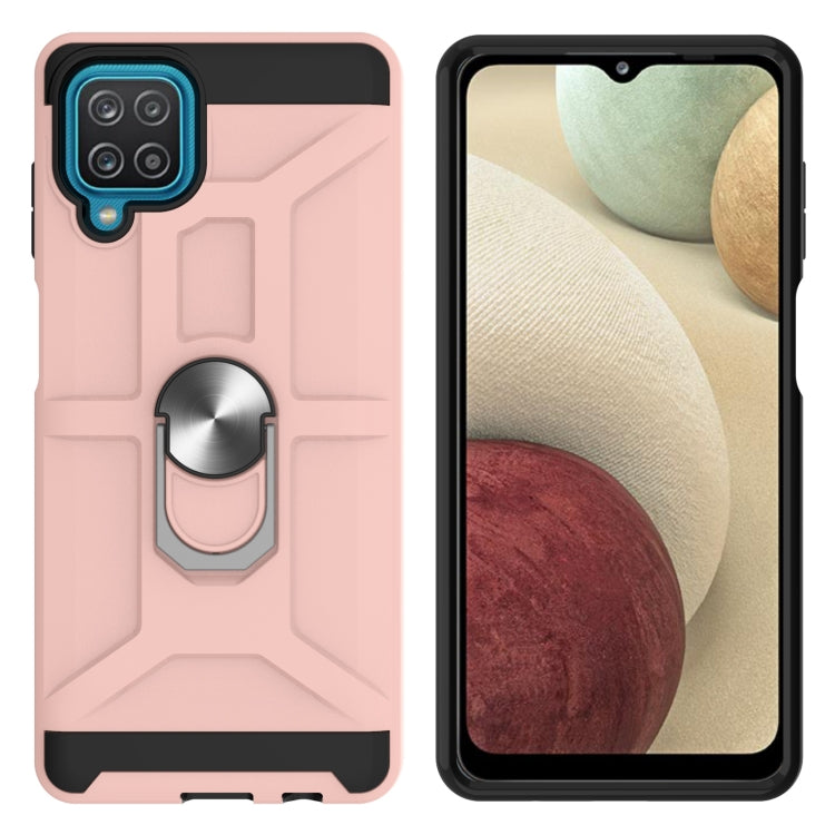 For Samsung Galaxy A12 5G War-god Armor TPU + PC Shockproof Magnetic Protective Case with Ring Holder