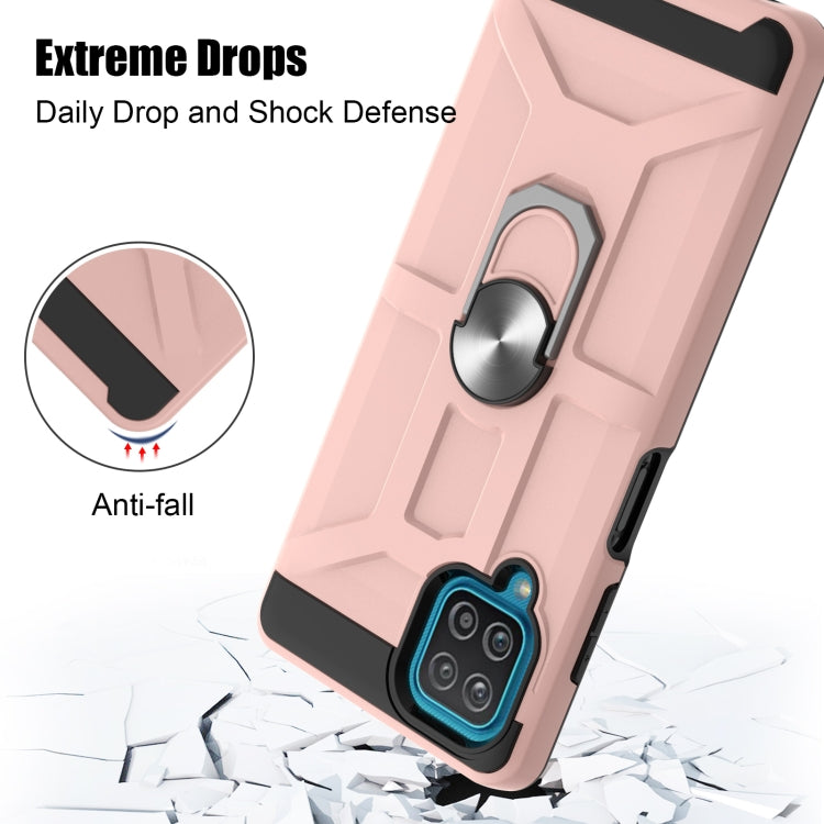For Samsung Galaxy A12 5G War-god Armor TPU + PC Shockproof Magnetic Protective Case with Ring Holder